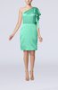 Modern One Shoulder Zip up Elastic Woven Satin Ruffles Party Dresses