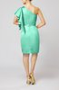 Modern One Shoulder Zip up Elastic Woven Satin Ruffles Party Dresses