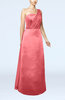 Simple Sheath Sleeveless Satin Floor Length Wedding Guest Dresses