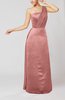 Simple Sheath Sleeveless Satin Floor Length Wedding Guest Dresses