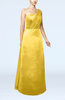 Simple Sheath Sleeveless Satin Floor Length Wedding Guest Dresses