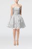 Cute Sleeveless Zipper Organza Knee Length Sequin Prom Dresses