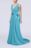 Elegant A-line V-neck Sleeveless Chiffon Ruching Bridesmaid Dresses