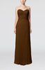 Elegant Column Sweetheart Sleeveless Backless Floor Length Wedding Guest Dresses