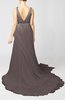 Elegant Garden A-line Sleeveless Backless Chapel Train Bridal Gowns