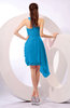 Plain A-line Asymmetric Neckline Sleeveless Chiffon Ruching Cocktail Dresses
