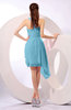 Plain A-line Asymmetric Neckline Sleeveless Chiffon Ruching Cocktail Dresses