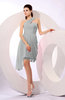 Plain A-line Asymmetric Neckline Sleeveless Chiffon Ruching Cocktail Dresses