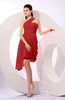 Plain A-line Asymmetric Neckline Sleeveless Chiffon Ruching Cocktail Dresses