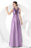 Simple Halter Sleeveless Taffeta Ruching Bridesmaid Dresses