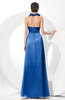 Simple Halter Sleeveless Taffeta Ruching Bridesmaid Dresses