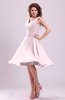 Cute A-line Sleeveless Chiffon Knee Length Ruching Bridesmaid Dresses