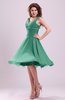 Cute A-line Sleeveless Chiffon Knee Length Ruching Bridesmaid Dresses