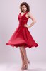 Cute A-line Sleeveless Chiffon Knee Length Ruching Bridesmaid Dresses
