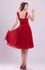 Cute A-line Sleeveless Chiffon Knee Length Ruching Bridesmaid Dresses
