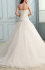 Romantic Church Strapless Sleeveless Lace up Appliques Bridal Gowns