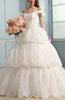 Modest Outdoor Princess Off-the-Shoulder Lace up Appliques Bridal Gowns