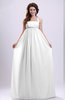 Simple Church Empire Halter Zip up Pleated Bridal Gowns