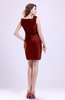 Modern V-neck Zip up Short Ruching Cocktail Dresses