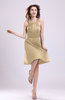 Simple A-line Square Zipper Knee Length Ribbon Graduation Dresses