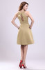 Simple A-line Square Zipper Knee Length Ribbon Graduation Dresses
