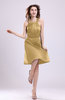 Simple A-line Square Zipper Knee Length Ribbon Graduation Dresses