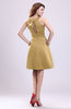 Simple A-line Square Zipper Knee Length Ribbon Graduation Dresses