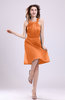 Simple A-line Square Zipper Knee Length Ribbon Graduation Dresses