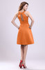 Simple A-line Square Zipper Knee Length Ribbon Graduation Dresses