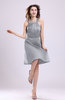 Simple A-line Square Zipper Knee Length Ribbon Graduation Dresses