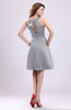 Simple A-line Square Zipper Knee Length Ribbon Graduation Dresses