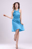 Simple A-line Square Zipper Knee Length Ribbon Graduation Dresses