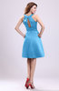 Simple A-line Square Zipper Knee Length Ribbon Graduation Dresses