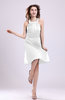 Simple A-line Square Zipper Knee Length Ribbon Graduation Dresses
