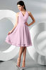 Simple A-line Halter Zip up Chiffon Bridesmaid Dresses