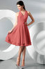 Simple A-line Halter Zip up Chiffon Bridesmaid Dresses