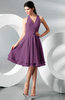 Simple A-line Halter Zip up Chiffon Bridesmaid Dresses