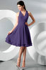 Simple A-line Halter Zip up Chiffon Bridesmaid Dresses