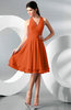 Simple A-line Halter Zip up Chiffon Bridesmaid Dresses