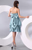 Simple A-line Sleeveless Zip up Knee Length Bow Bridesmaid Dresses