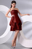 Simple A-line Sleeveless Zip up Knee Length Bow Bridesmaid Dresses