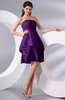 Simple A-line Sleeveless Zip up Knee Length Bow Bridesmaid Dresses