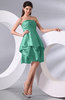 Simple A-line Sleeveless Zip up Knee Length Bow Bridesmaid Dresses