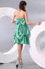 Simple A-line Sleeveless Zip up Knee Length Bow Bridesmaid Dresses
