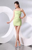 Plain Column Strapless Chiffon Short Ruching Prom Dresses