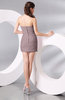 Plain Column Strapless Chiffon Short Ruching Prom Dresses