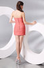 Plain Column Strapless Chiffon Short Ruching Prom Dresses