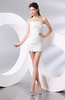 Plain Column Strapless Chiffon Short Ruching Prom Dresses