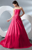 Fairytale Garden A-line Backless Taffeta Court Train Bridal Gowns