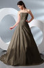 Fairytale Garden A-line Backless Taffeta Court Train Bridal Gowns